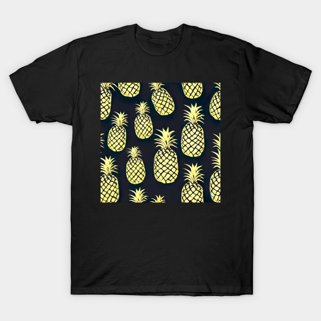 Golden pineapple pattern T-Shirt by artsyworldart